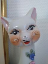 Grand chat en céramique Vintage