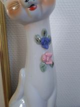 Grand chat en céramique Vintage