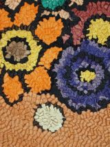 Tapis vintage Américain Hooked fait main, 1C21