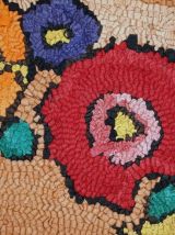Tapis vintage Américain Hooked fait main, 1C21