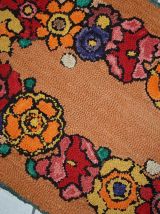 Tapis vintage Américain Hooked fait main, 1C21