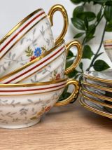 Set de 5 tasses et sous-tasses Bernardaud Limoges