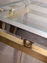 sellette 1970 chrome et laiton ;verre dans le style bagué , 