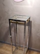 sellette 1970 chrome et laiton ;verre dans le style bagué , 