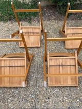 Chaises vintage pliantes en teck années 1970
