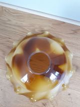 Suspension tulipe en opaline couleur caramel