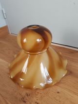 Suspension tulipe en opaline couleur caramel