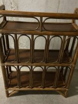 Etagère en rotin années 60