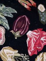 Tapis ancien Américain Hooked fait main, 1B728