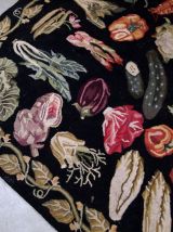 Tapis ancien Américain Hooked fait main, 1B728