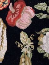 Tapis ancien Américain Hooked fait main, 1B728