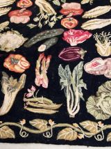 Tapis ancien Américain Hooked fait main, 1B728