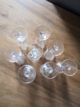 Lot de 8 (ou 6) verres à apéritif en cristal