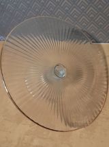 Plat à tarte, présentoir gâteaux en verre Art deco