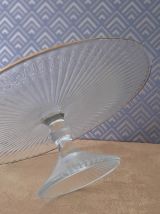 Plat à tarte, présentoir gâteaux en verre Art deco