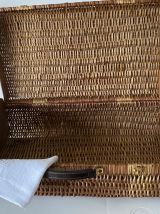 Grande valise / malle en rotin des années 60