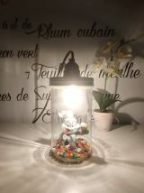 Lampe de chevet enfant récup' bocal
