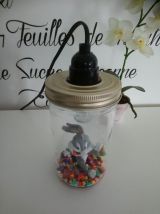 Lampe de chevet enfant récup' bocal