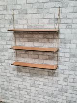 etagere vintage scandinave 1960 bois et  metal or 1960  ,70x