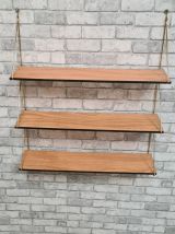 etagere vintage scandinave 1960 bois et  metal or 1960  ,70x