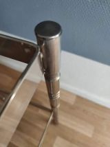 chevets métal chromé et verre fumé