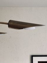 Lampadaire arc 6 bras laiton et marbre vintage années 70