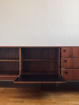 Enfilade teck moderniste André Monpoix meuble TV vintag