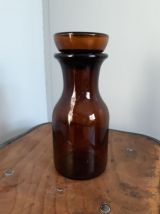  Flacon d'apothicaire bocal en verre marron ambré 