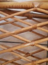 Porte-revues vintage bambou osier