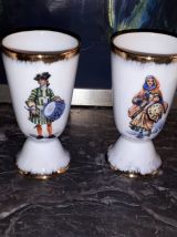 Service 12 Mazagrans porcelaine 12 costumes 