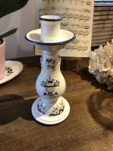 Bougeoir céramique faïence style Vieux Rouen Excellent Eat