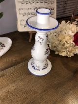 Bougeoir céramique faïence style Vieux Rouen Excellent Eat