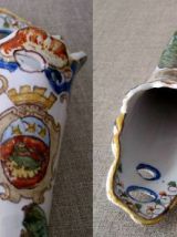 2 belles bouquetières anciennes en faïence fine de Rouen