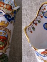 2 belles bouquetières anciennes en faïence fine de Rouen