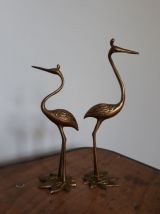 Hérons ou oiseaux échassiers en laiton