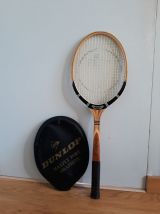 Raquette de tennis Dunlop en bois avec sa housse