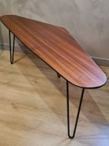 table basse tripode pied epingle forme libre   138x40xh45 bo