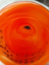 Bouteille en verre orange à whisky / Déco art de la table