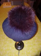 Chapeau laine à pompon 