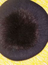 Chapeau laine à pompon 