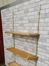 tres grande etagere metal et plaquage chene  claire , solide