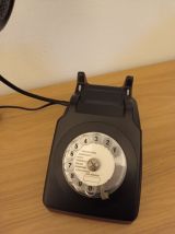 Lampe téléphone vintage années 70 noir mat