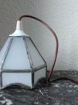 Jolie paire de suspension en verre blanc (Années 30)