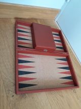 Jeu de jacquet ou backgammon coffret effet peau de serpent