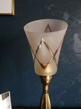 Lampe vintage art déco chevet bureau marbre "Effet miroir"