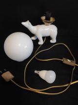 lampe ours en céramique blanche