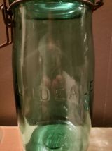 lot de 3 bocaux vintage en verre vert 