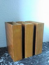 3 casiers de rangement de bureau en bois (vintage)