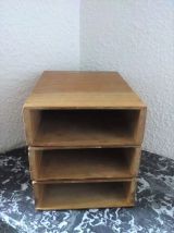 3 casiers de rangement de bureau en bois (vintage)