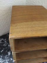3 casiers de rangement de bureau en bois (vintage)